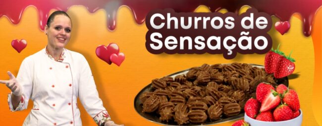 Receita: Churros de Chocolate com Recheio de Morango